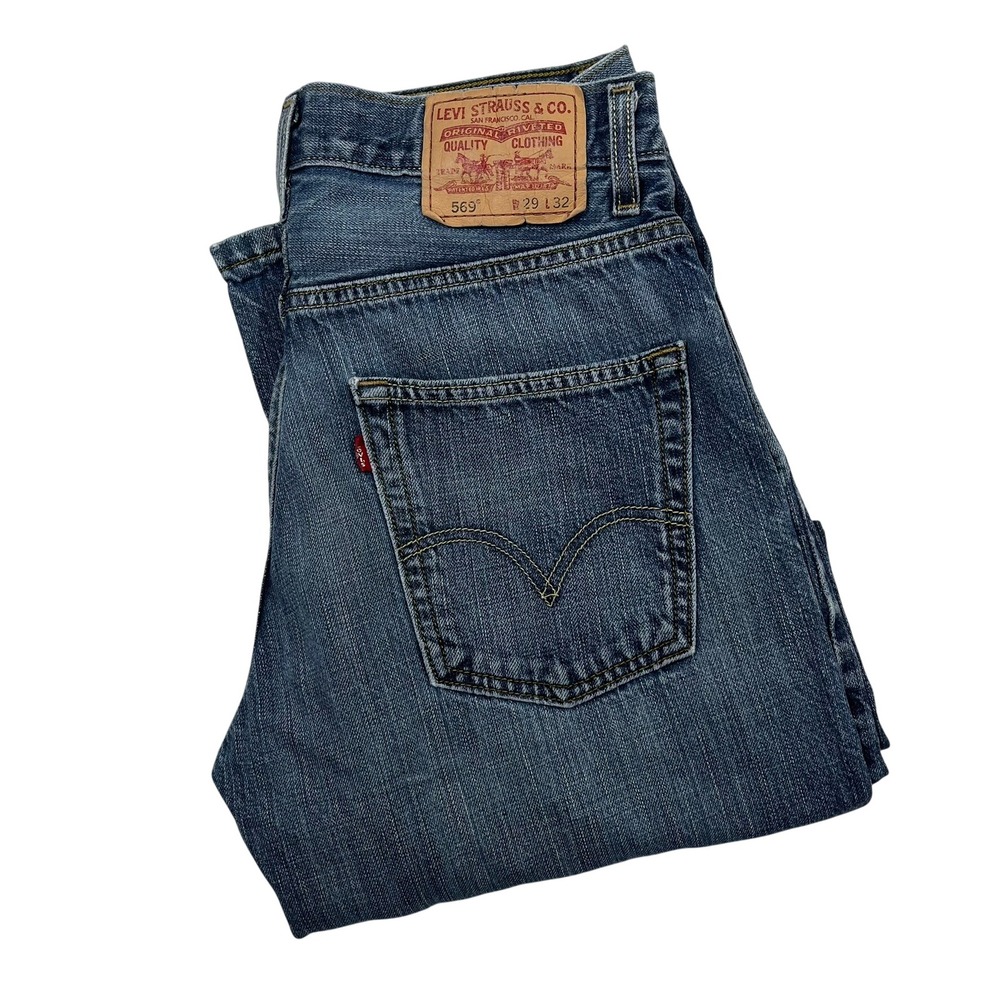 Levi's 569 Loose Straight Jeans Mens 29x32 Blue Medium Wash Denim Skater Y2K